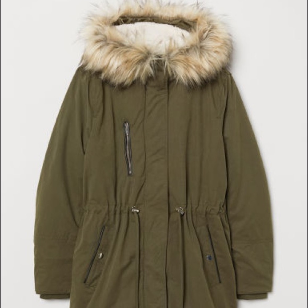 H&M Olive Green Parka Jacket size: XS